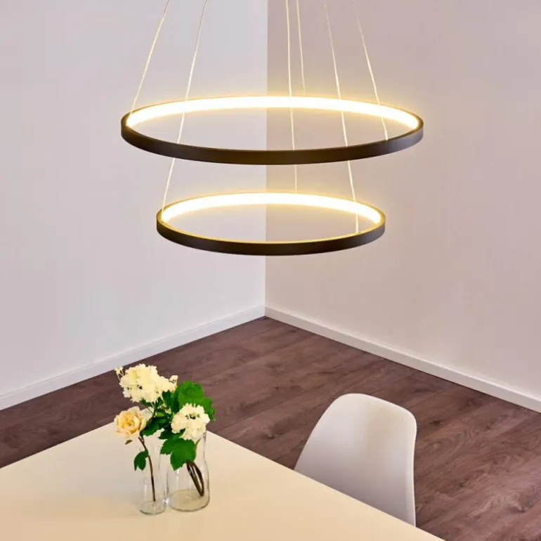 Suspension Canisteo LED Noir, 2 lumières