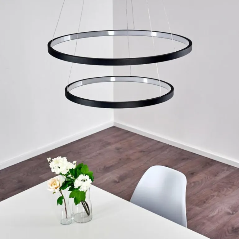 Suspension Canisteo LED Noir, 2 lumières