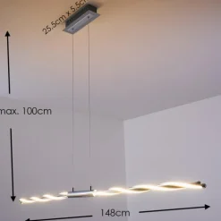 Suspension CARMACKS LED Chrome, 4 lumières