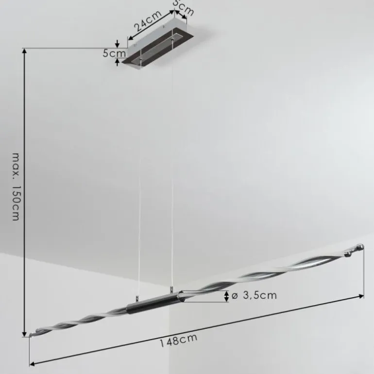 Suspension Carmacks LED Chrome, 4 lumières