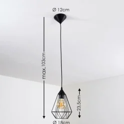 Suspension Cenova Noir, 1 lumière