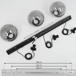 Suspension Cercado Noir, 3 lumières