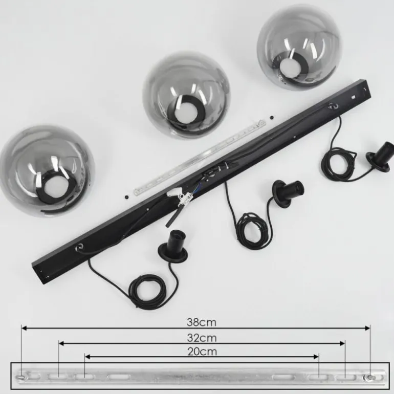 Suspension Cercado Noir, 3 lumières