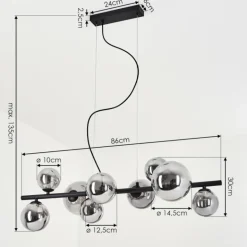Suspension Chehalis LED Noir, 9 lumières