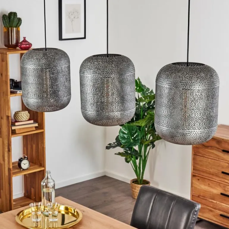 Suspension Chidu Gris, 3 lumières