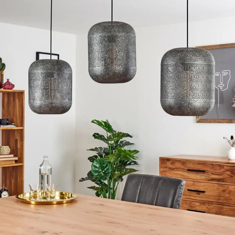 Suspension Chidu Gris, 3 lumières