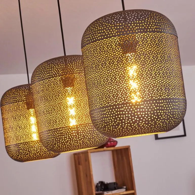 Suspension Chidu Gris, 3 lumières