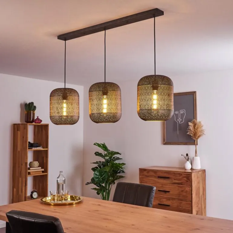 Suspension Chidu Gris, 3 lumières