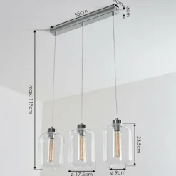 Suspension Chiedent Chrome, 3 lumières