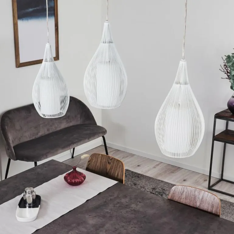 Suspension Chipoc Blanc, 3 lumières