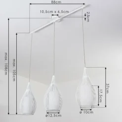 Suspension Chipoc Blanc, 3 lumières