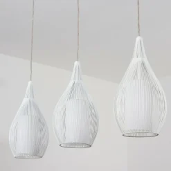 Suspension Chipoc Blanc, 3 lumières