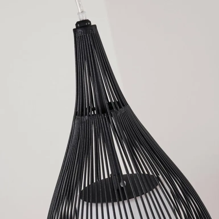 Suspension Chipoc Noir, 3 lumières