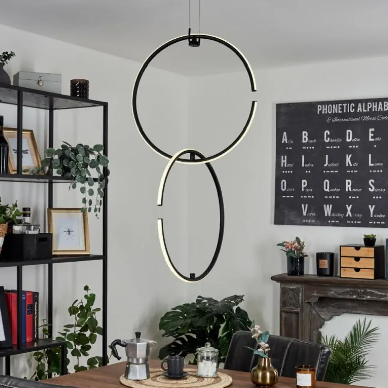 Suspension Chlak LED Noir, 2 lumières, Télécommandes