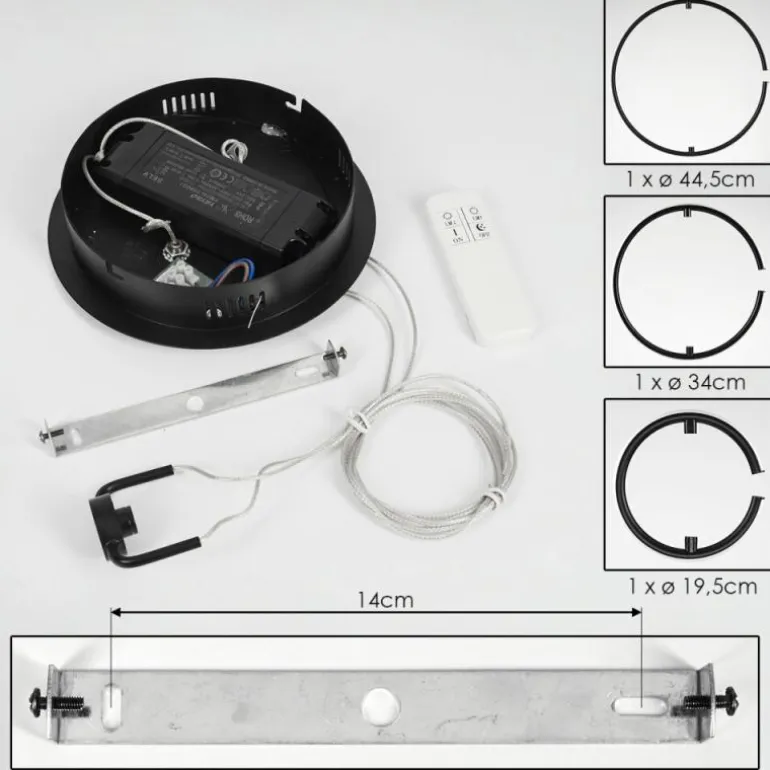 Suspension Chlak LED Noir, 3 lumières, Télécommandes