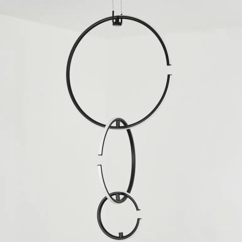 Suspension Chlak LED Noir, 3 lumières, Télécommandes