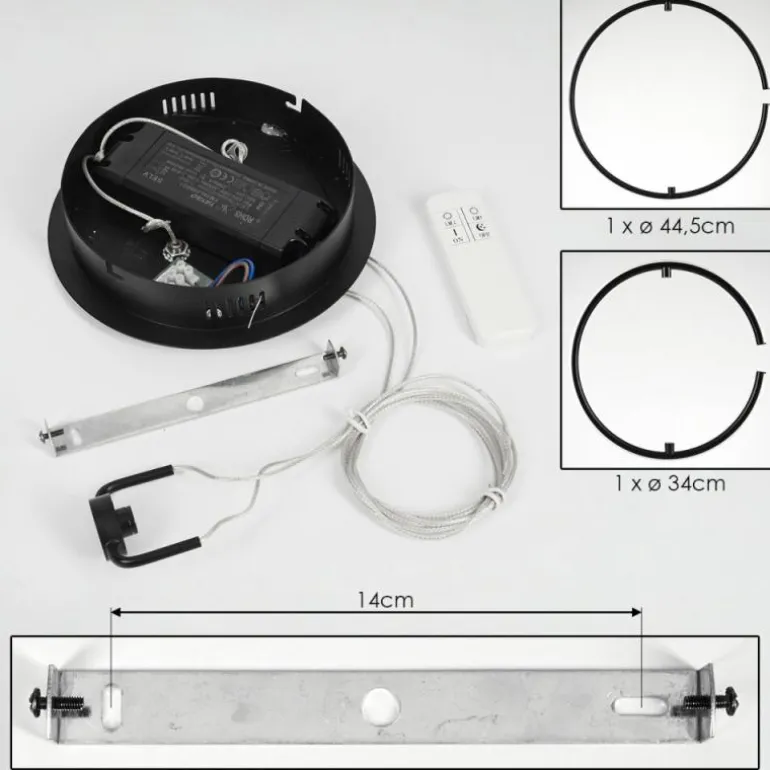 Suspension Chlak LED Noir, 2 lumières, Télécommandes
