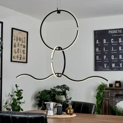 Suspension Chlak LED Noir, 3 lumières, Télécommandes