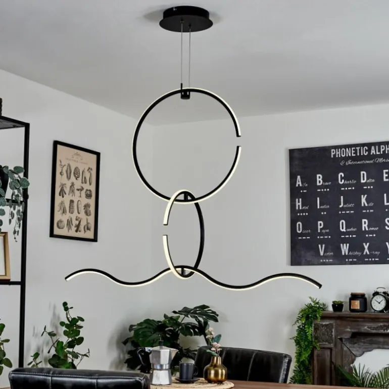 Suspension Chlak LED Noir, 3 lumières, Télécommandes
