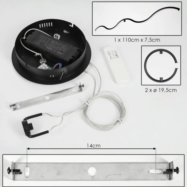 Suspension Chlak LED Noir, 3 lumières, Télécommandes