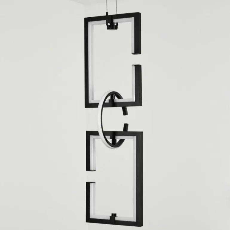 Suspension Chlak LED Noir, 3 lumières, Télécommandes
