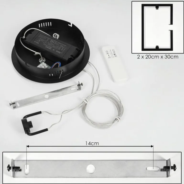 Suspension Chlak LED Noir, 2 lumières, Télécommandes