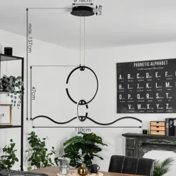 Suspension Chlak LED Noir, 3 lumières, Télécommandes