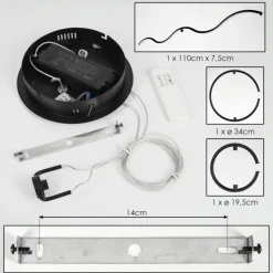 Suspension Chlak LED Noir, 3 lumières, Télécommandes
