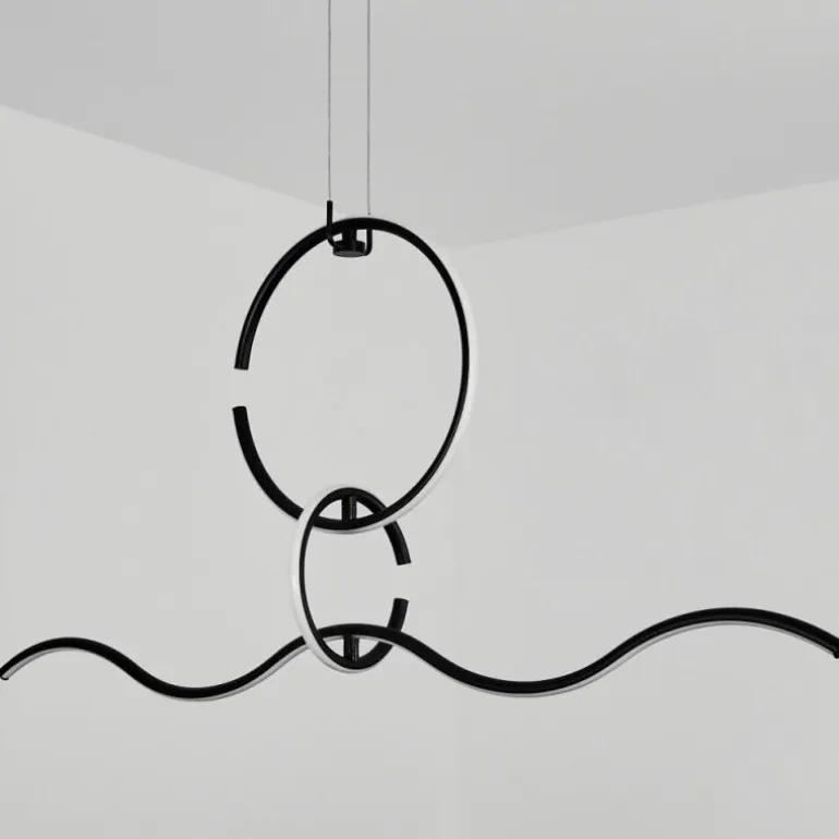 Suspension Chlak LED Noir, 3 lumières, Télécommandes