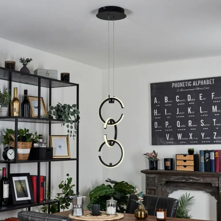 Suspension Chlak LED Noir, 3 lumières, Télécommandes