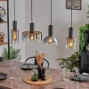 Suspension Classon Couleur bois, Noir, 4 lumières