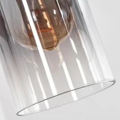 Suspension Classon Couleur bois, Noir, 4 lumières