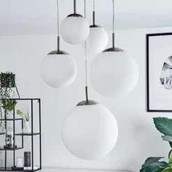 Suspension Cochuna Nickel mat, 5 lumières