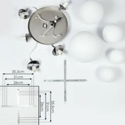 Suspension Cochuna Nickel mat, 5 lumières