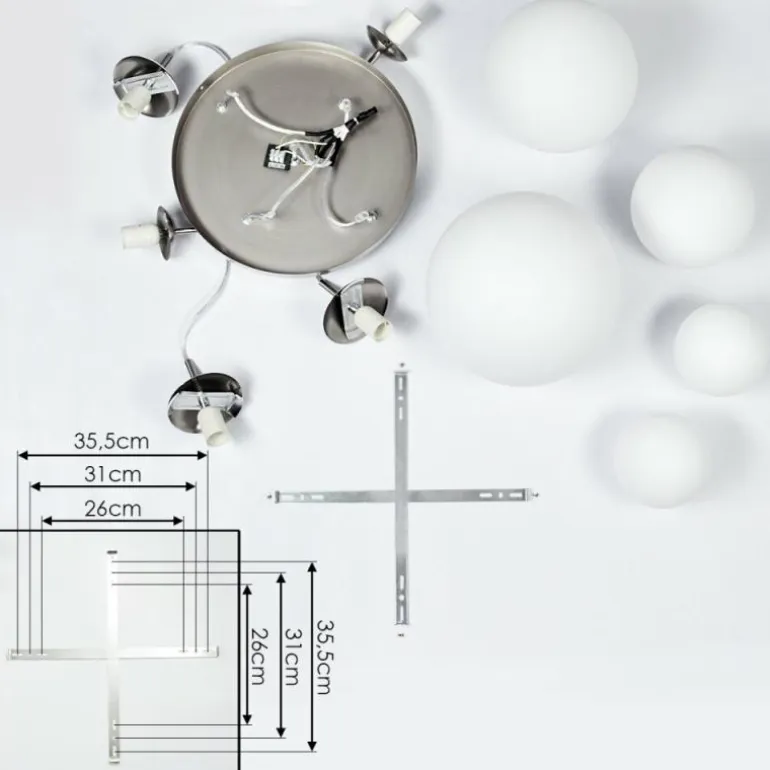 Suspension Cochuna Nickel mat, 5 lumières