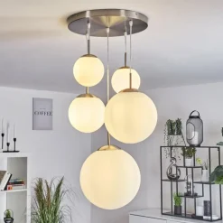 Suspension Cochuna Nickel mat, 5 lumières