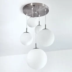 Suspension Cochuna Nickel mat, 5 lumières