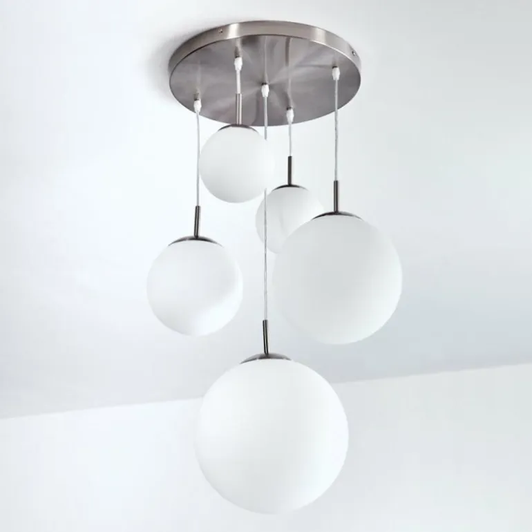Suspension Cochuna Nickel mat, 5 lumières