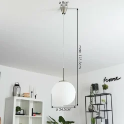 Suspension Cochuna Nickel mat, 1 lumière