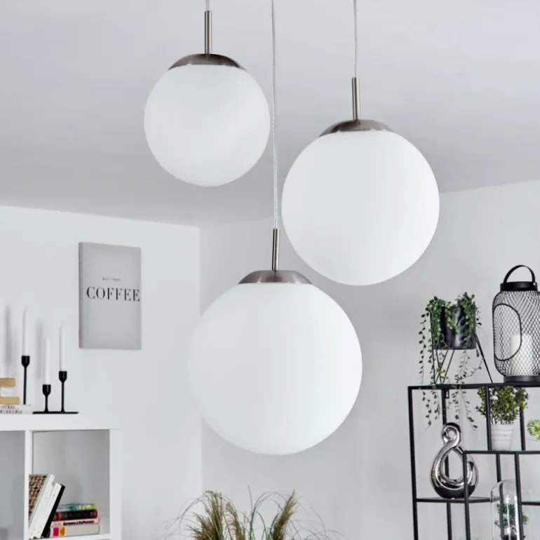 Suspension Cochuna Nickel mat, 3 lumières