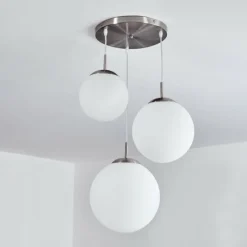 Suspension Cochuna Nickel mat, 3 lumières