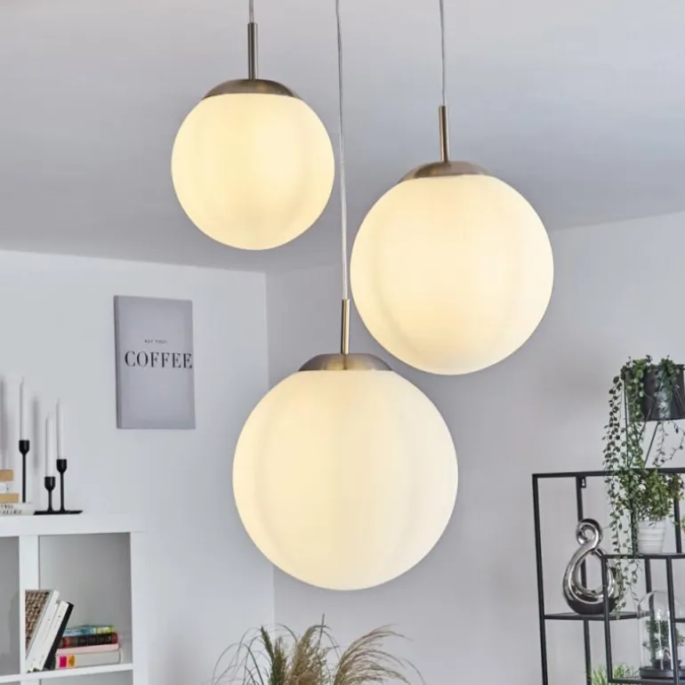 Suspension Cochuna Nickel mat, 3 lumières