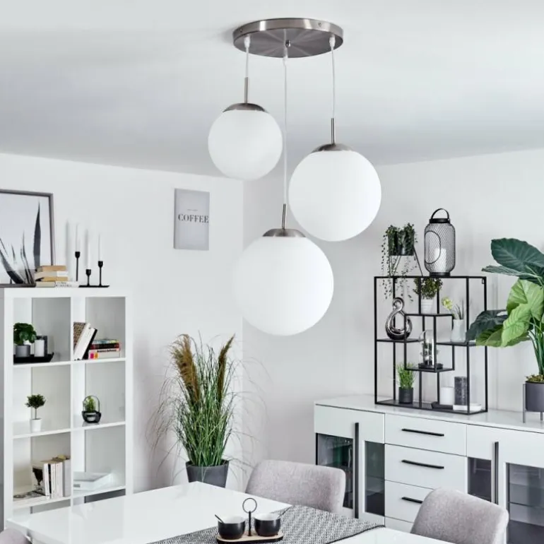 Suspension Cochuna Nickel mat, 3 lumières