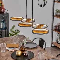 Suspension Cornol LED Écru, Noir, 1 lumière