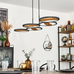 Suspension Cornol LED Écru, Noir, 1 lumière