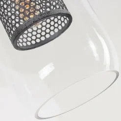 Suspension Crucible Gris, Noir, 4 lumières