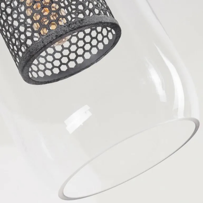 Suspension Crucible Gris, Noir, 4 lumières