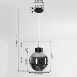 Suspension Cumuato Noir, 1 lumière