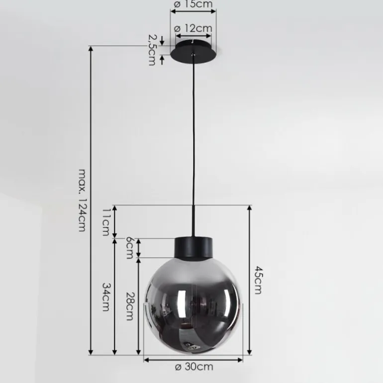 Suspension Cumuato Noir, 1 lumière