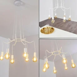 Suspension Cuyama Blanc, 6 lumières